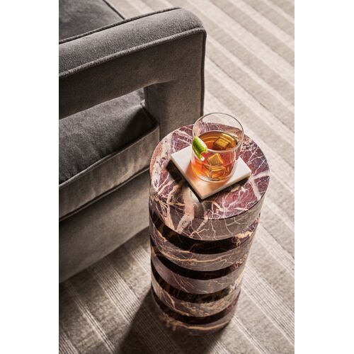 Nola Drink Table, Cherry Gold Marble 2 Nola Drink Table, Cherry Gold Marble