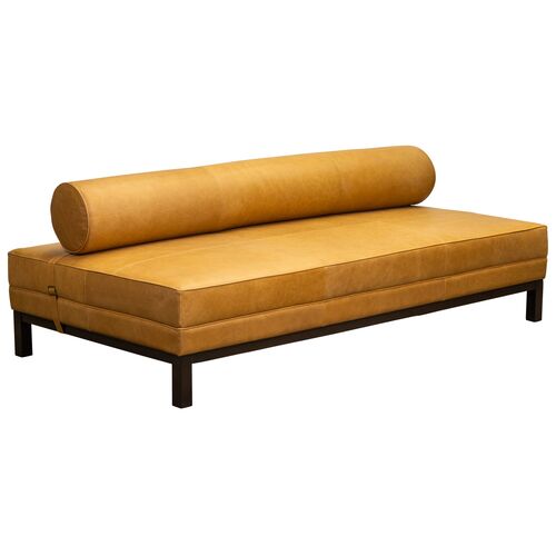 Ellington Leather Daybed, Kudos Chamois