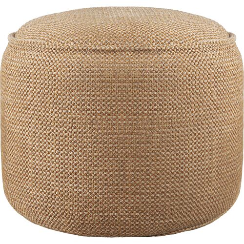 Donut Outdoor Pouf, Marsala Check