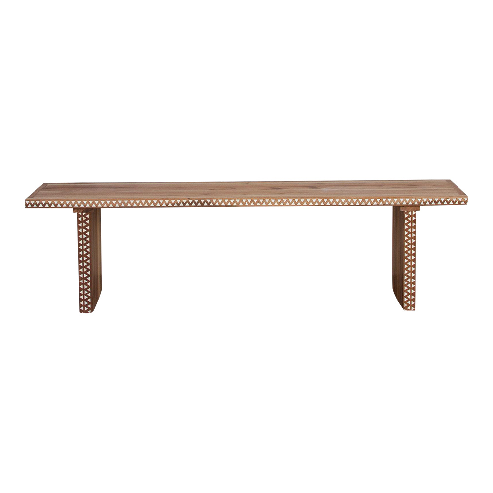 Reconstructed Old Wood Inlaid Bench 1 Reconstructed Old Wood Inlaid Bench