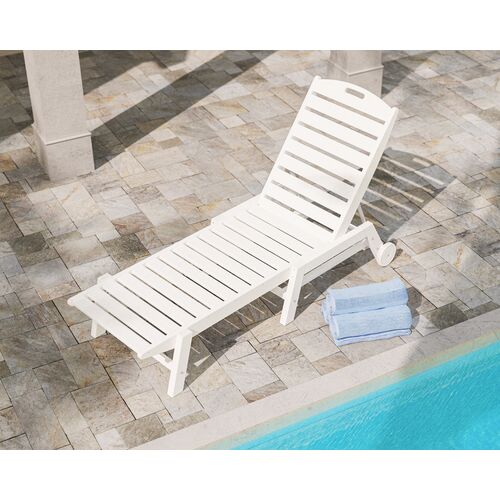 Goodwin Outdoor Chaise, White 2 Goodwin Outdoor Chaise, White