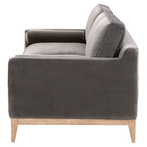 Callie 86" Velvet Sofa, Dark Dove 3 Callie 86" Velvet Sofa, Dark Dove