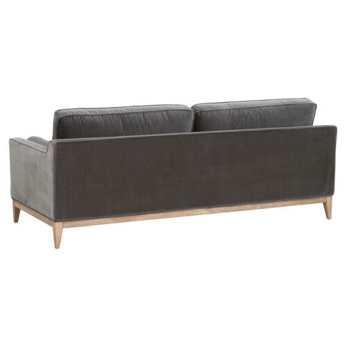 Callie 86" Velvet Sofa, Dark Dove 4 Callie 86" Velvet Sofa, Dark Dove