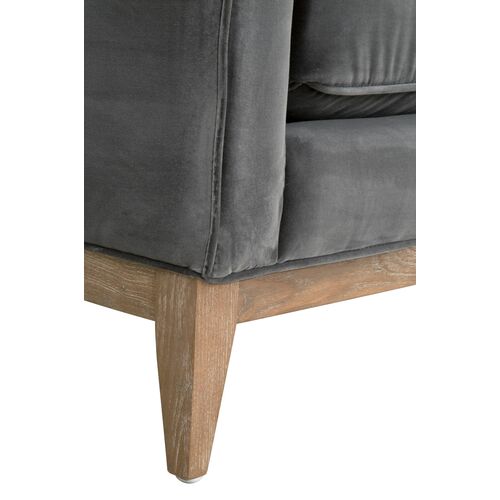 Callie 86" Velvet Sofa, Dark Dove 7 Callie 86" Velvet Sofa, Dark Dove