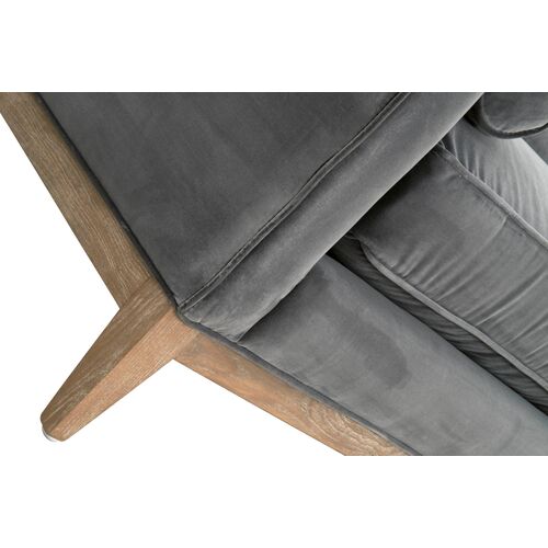 Callie 86" Velvet Sofa, Dark Dove 8 Callie 86" Velvet Sofa, Dark Dove