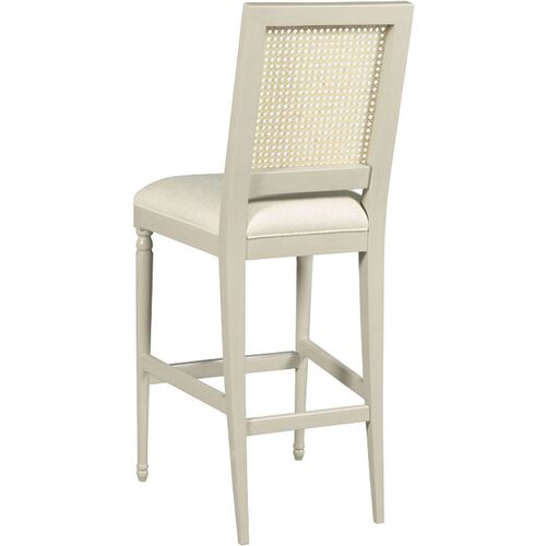 Mariana Cane Barstool, Graystone/Natural Linen 2 Mariana Cane Barstool, Graystone/Natural Linen