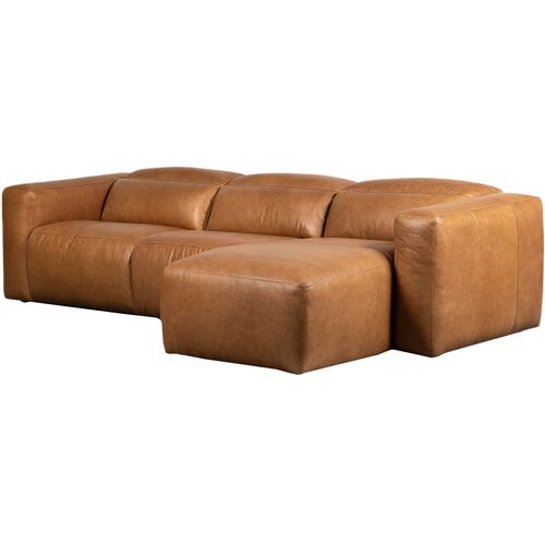 Jovi Power Recliner 3-Piece Leather Sectional w/ Chaise, Sonoma Butterscotch 1 Jovi Power Recliner 3-Piece Leather Sectional w/ Chaise, Sonoma Butterscotch