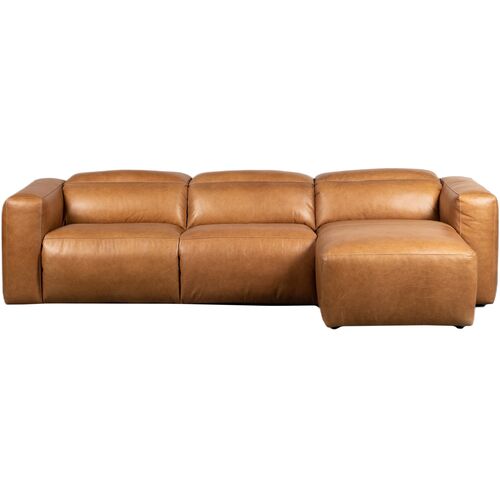 Jovi Power Recliner 3-Piece Leather Sectional w/ Chaise, Sonoma Butterscotch 4 Jovi Power Recliner 3-Piece Leather Sectional w/ Chaise, Sonoma Butterscotch