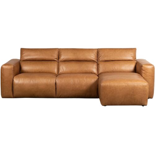 Jovi Power Recliner 3-Piece Leather Sectional w/ Chaise, Sonoma Butterscotch 8 Jovi Power Recliner 3-Piece Leather Sectional w/ Chaise, Sonoma Butterscotch