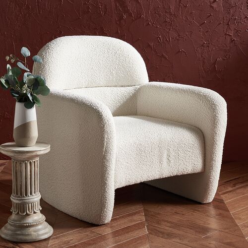 Yvette Boucle Accent Chair, Ivory 3 Yvette Boucle Accent Chair, Ivory