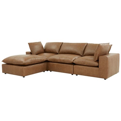 Saphine Leather Modular Sectional, Brown 1 Saphine Leather Modular Sectional, Brown