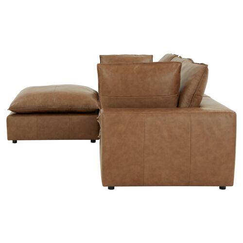 Saphine Leather Modular Sectional, Brown 3 Saphine Leather Modular Sectional, Brown