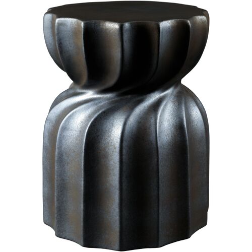 Sira 18" Matte Ceramic Garden Stool, Charcoal 1 Sira 18" Matte Ceramic Garden Stool, Charcoal