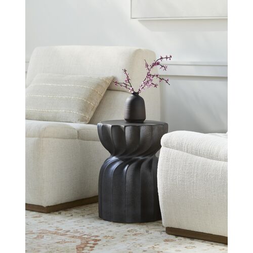 Sira 18" Matte Ceramic Garden Stool, Charcoal 2 Sira 18" Matte Ceramic Garden Stool, Charcoal