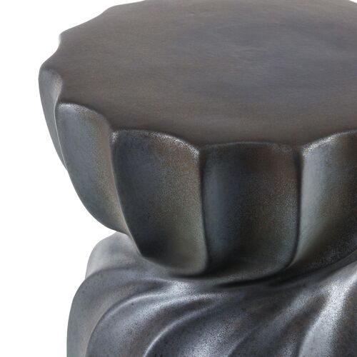 Sira 18" Matte Ceramic Garden Stool, Charcoal 3 Sira 18" Matte Ceramic Garden Stool, Charcoal