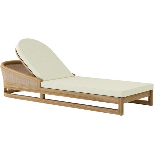 Avanta Outdoor Teak Chaise Lounge, Sunbrella