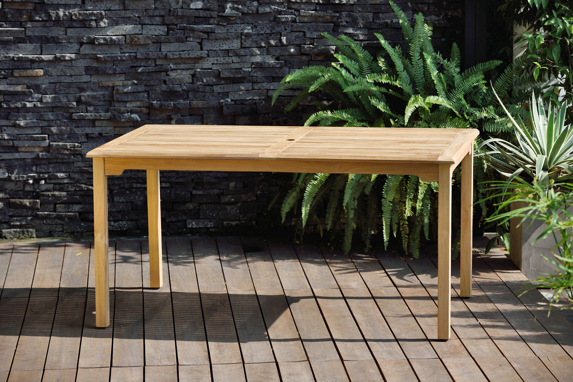 Cayana 7-Pc Rectangular Outdoor Teak Dining Set 3 Cayana 7-Pc Rectangular Outdoor Teak Dining Set