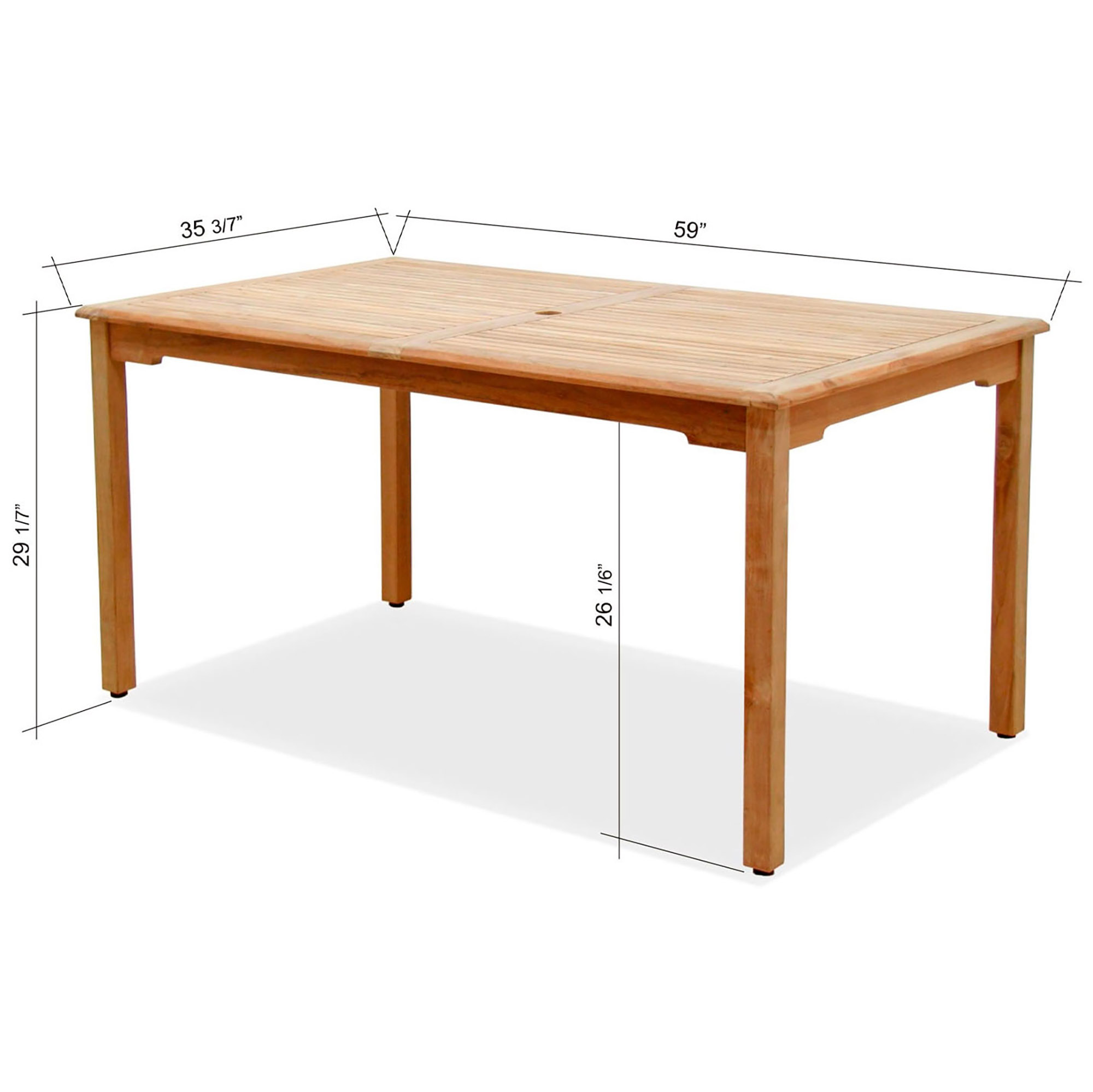 Cayana 7-Pc Rectangular Outdoor Teak Dining Set 5 Cayana 7-Pc Rectangular Outdoor Teak Dining Set