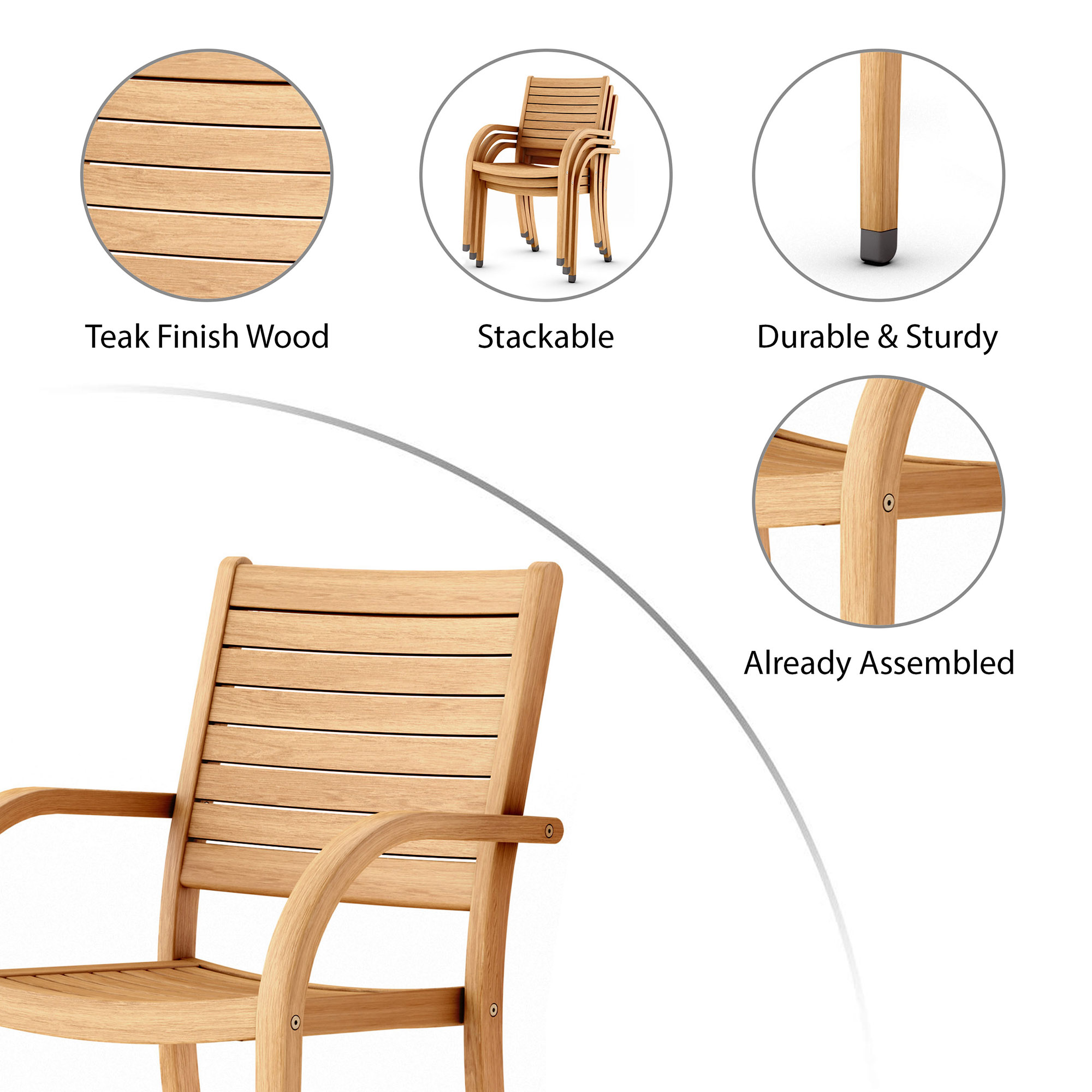 Branwyn 9-Pc Extension Oval Outdoor Teak Dining Set, Natural 5 Branwyn 9-Pc Extension Oval Outdoor Teak Dining Set, Natural