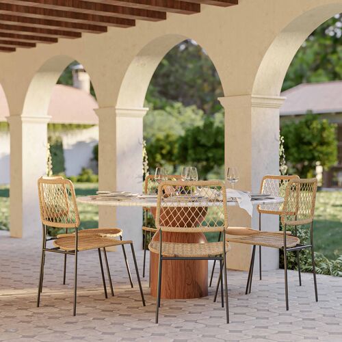 Zayden Concrete Indoor/Outdoor 54" Round Dining Table, Travertine 2 Zayden Concrete Indoor/Outdoor 54" Round Dining Table, Travertine