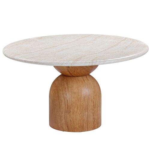Zayden Concrete Indoor/Outdoor 54" Round Dining Table, Travertine 3 Zayden Concrete Indoor/Outdoor 54" Round Dining Table, Travertine