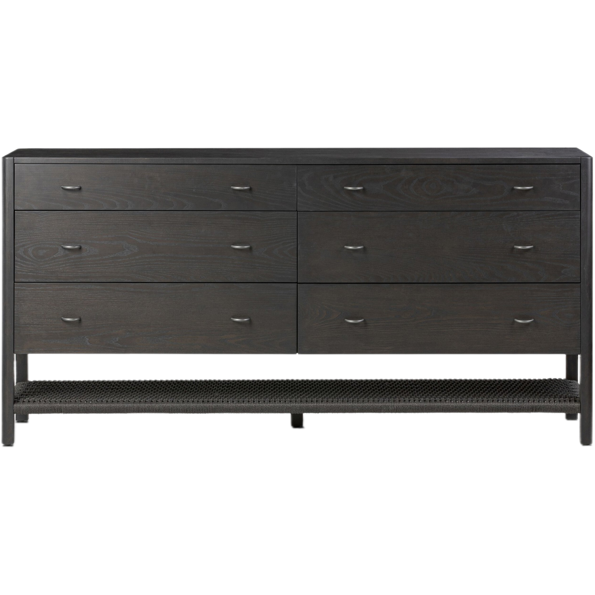 Holly 6-Drawer Dresser, Woven Rush/Smoked Black Ash 3 Holly 6-Drawer Dresser, Woven Rush/Smoked Black Ash