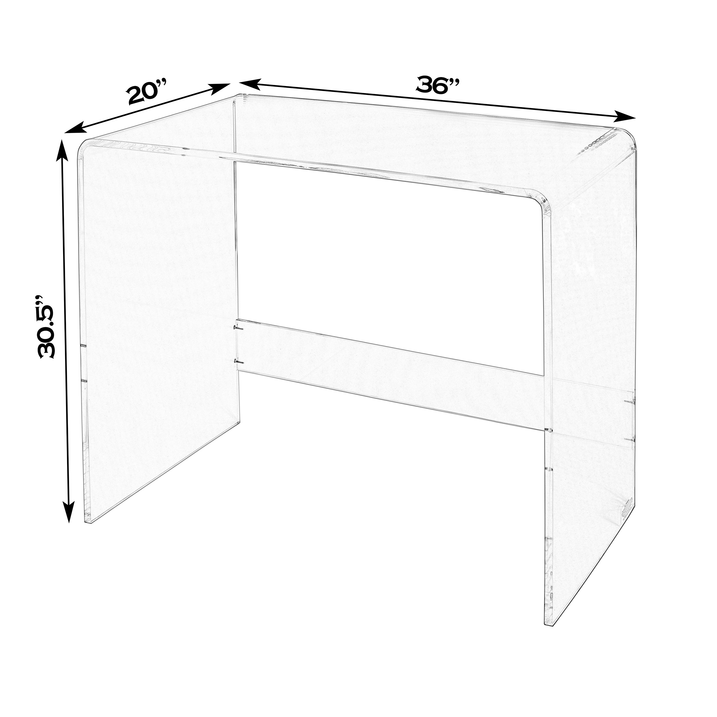 Hawthorn Acrylic Desk, Clear 5 Hawthorn Acrylic Desk, Clear