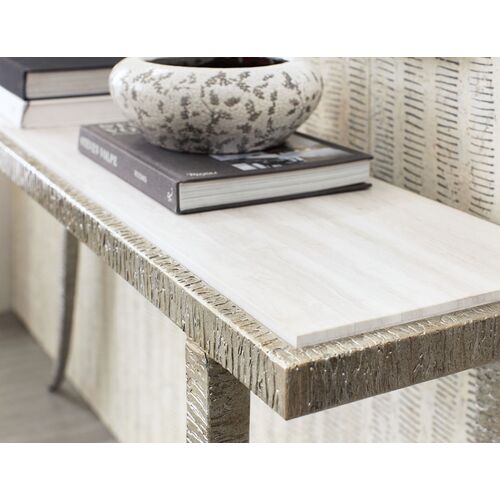 Melange Sabre Marble Top Console Table, Silver 4 Melange Sabre Marble Top Console Table, Silver
