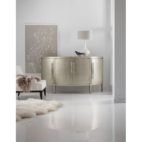 Melange Amberly Metallic 4-Door Credenza, Silver Leaf 4 Melange Amberly Metallic 4-Door Credenza, Silver Leaf