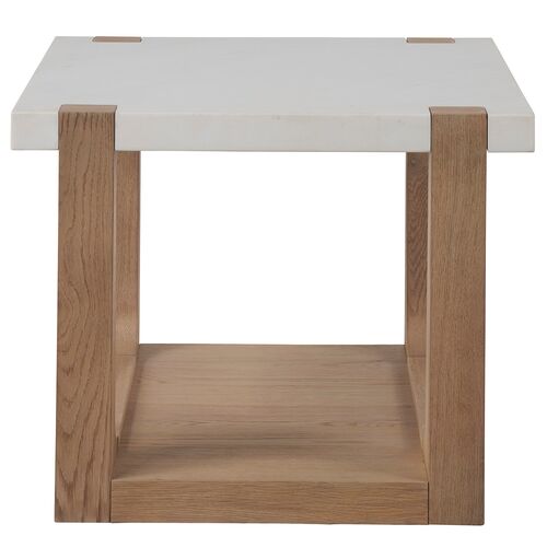 Rosa End Table, Natural Oak/White Quartz 2 Rosa End Table, Natural Oak/White Quartz