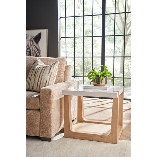 Rosa End Table, Natural Oak/White Quartz 4 Rosa End Table, Natural Oak/White Quartz