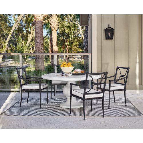 Coastal Living Martinique 54" Outdoor Round Dining Table, White 3 Coastal Living Martinique 54" Outdoor Round Dining Table, White