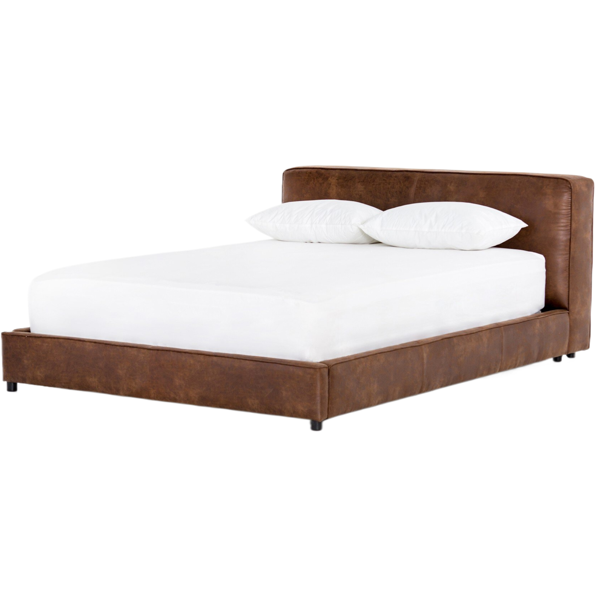 Adella Faux Leather Bed, Vintage Tobacco