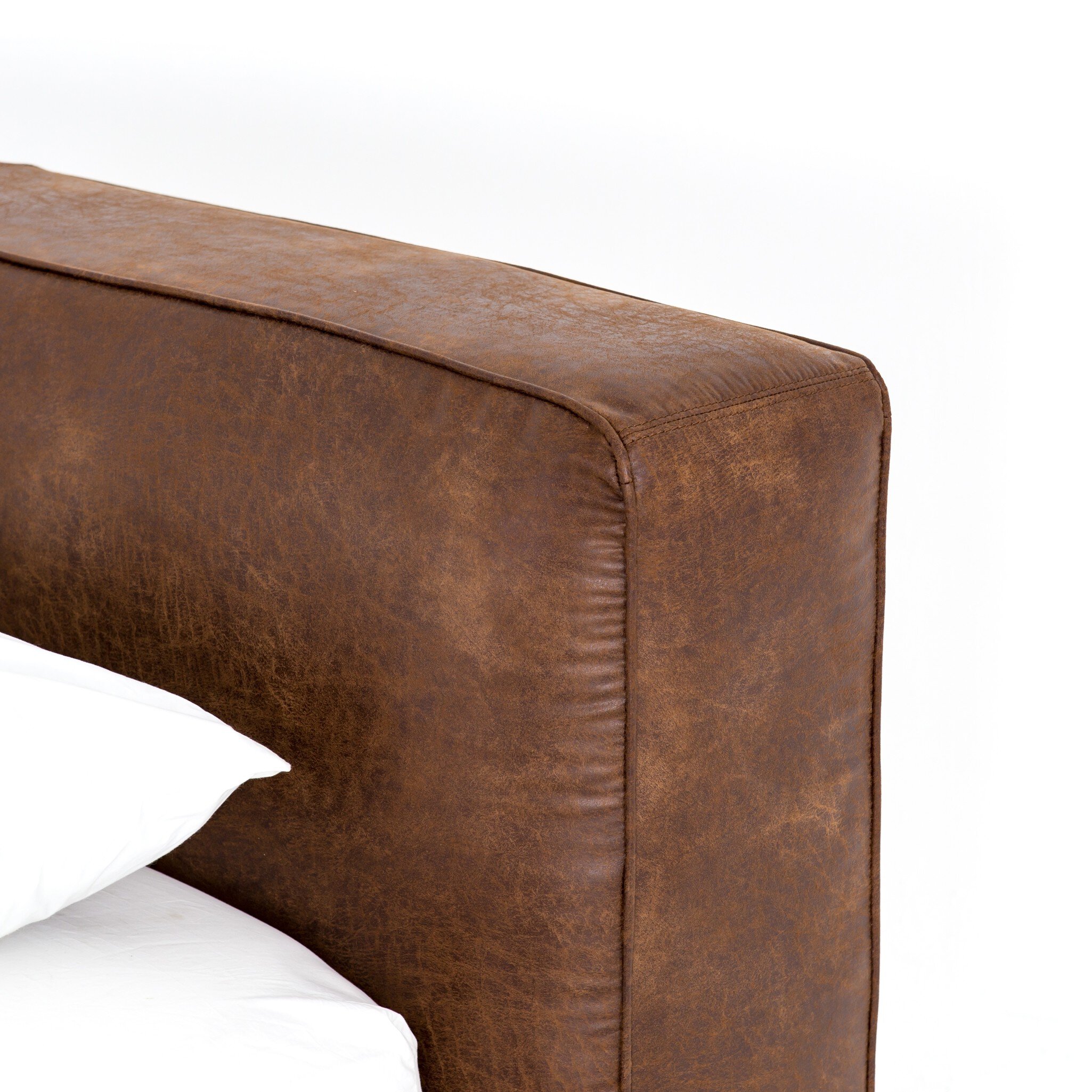 Adella Faux Leather Bed, Vintage Tobacco 10 Adella Faux Leather Bed, Vintage Tobacco