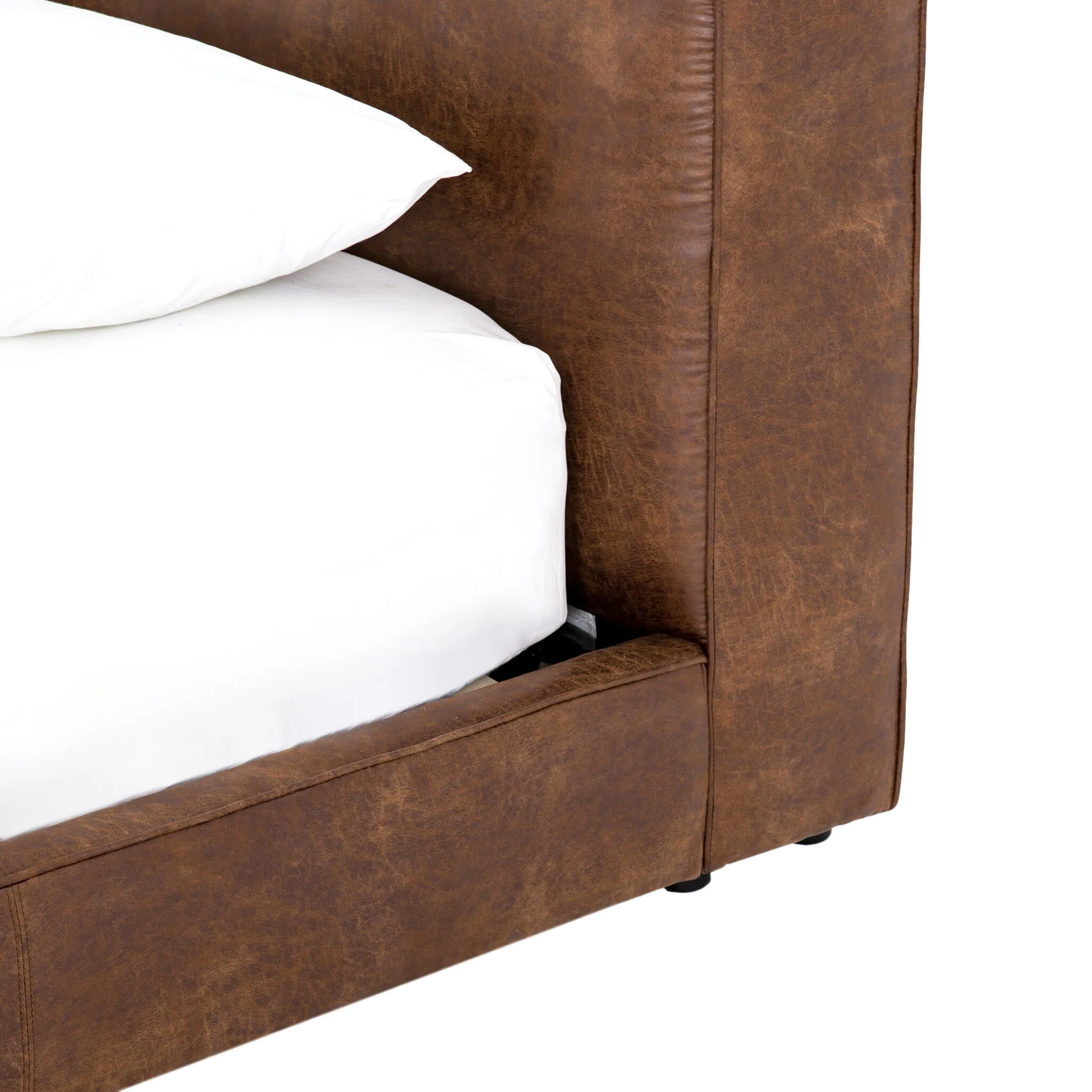 Adella Faux Leather Bed, Vintage Tobacco 9 Adella Faux Leather Bed, Vintage Tobacco