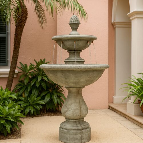 52" Charente Fountain, Distressed Gray 3 52" Charente Fountain, Distressed Gray