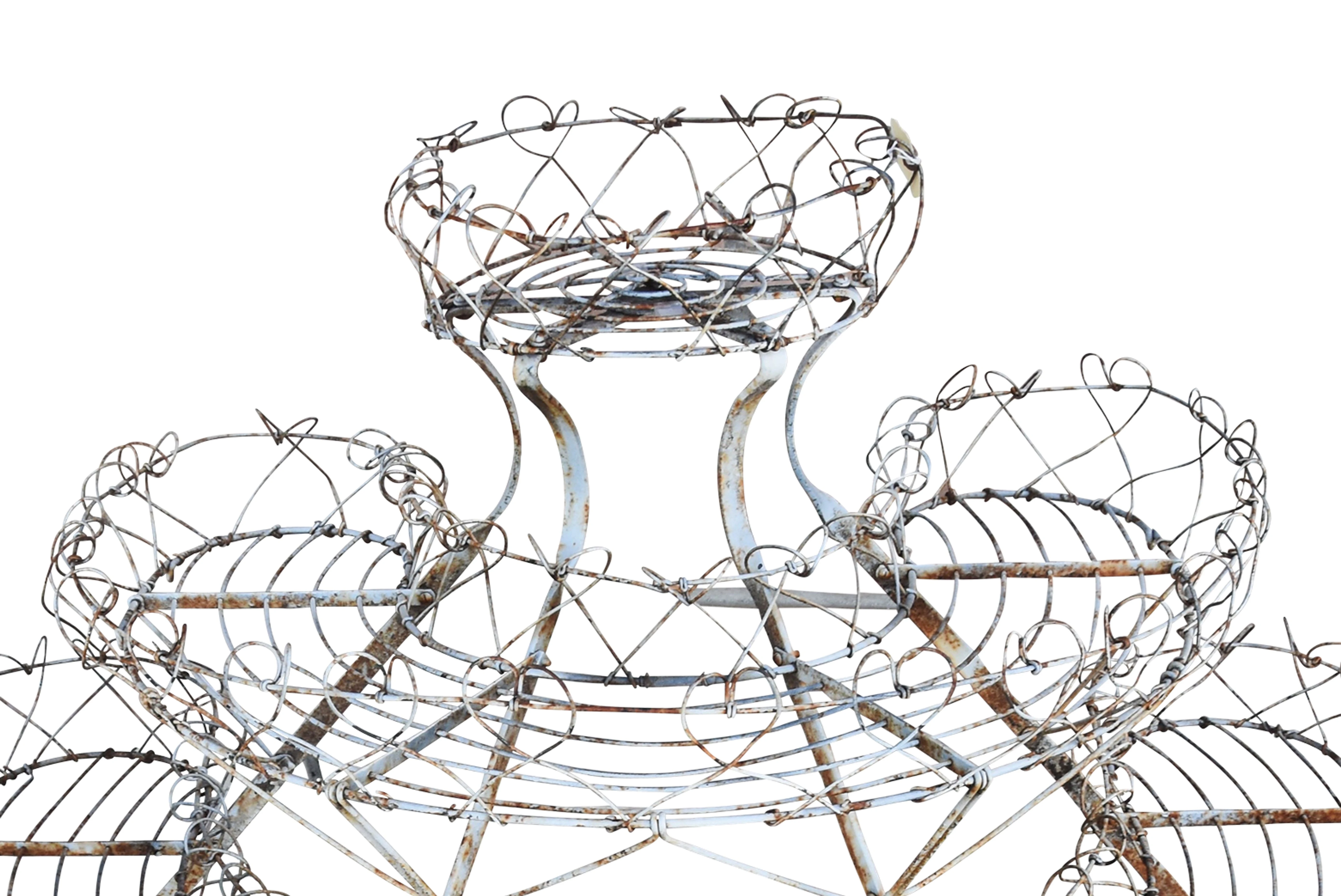 Vintage French Wire Tiered Plant Stand 3 Vintage French Wire Tiered Plant Stand