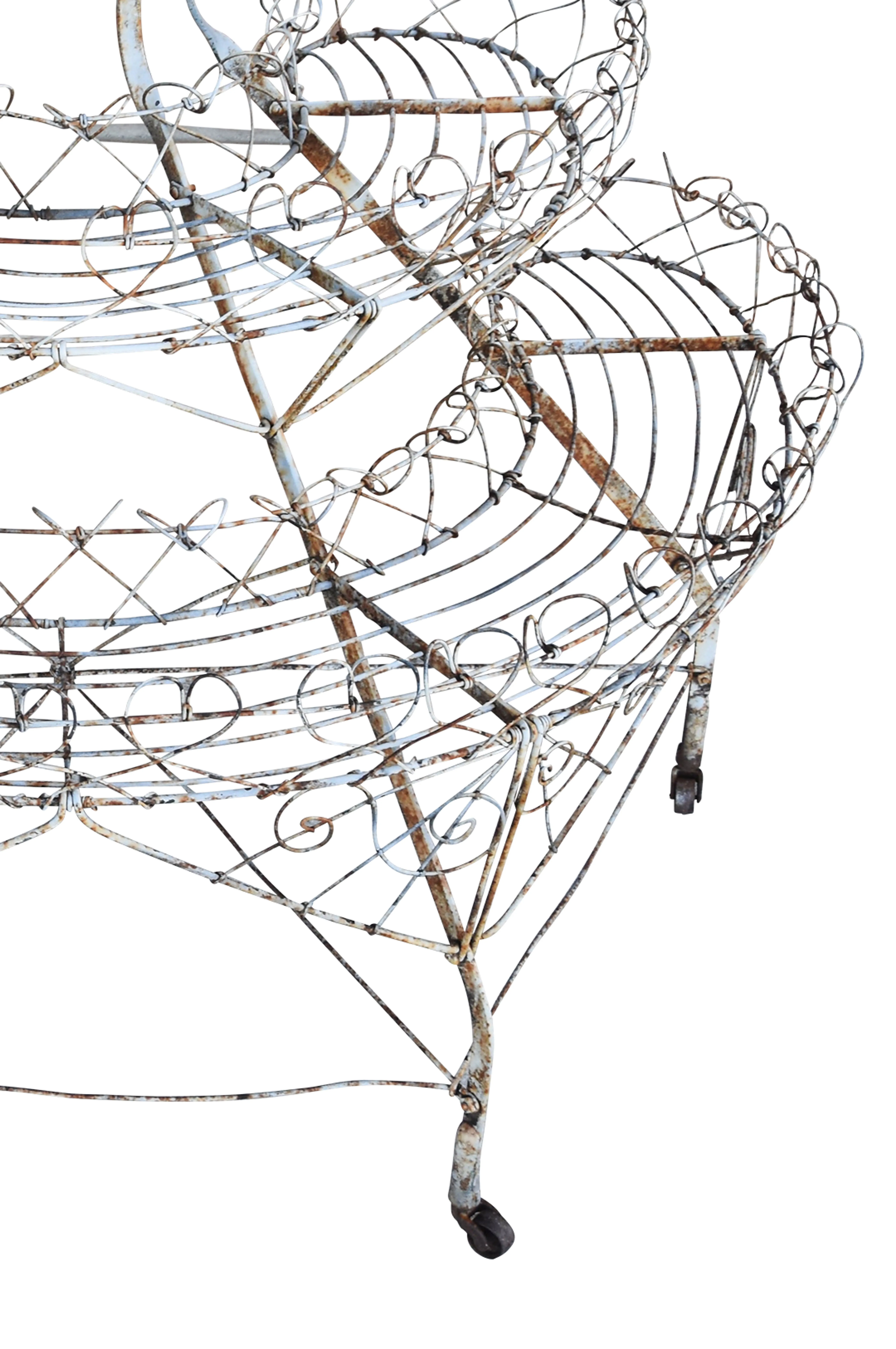 Vintage French Wire Tiered Plant Stand 4 Vintage French Wire Tiered Plant Stand