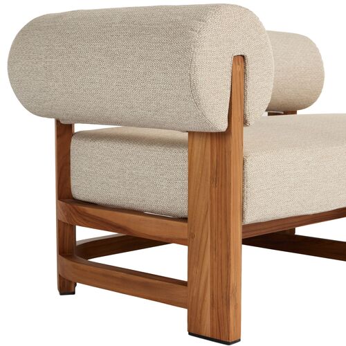 Kirby Outdoor Left-Facing Chaise, Natural Teak/Sand 10 Kirby Outdoor Left-Facing Chaise, Natural Teak/Sand