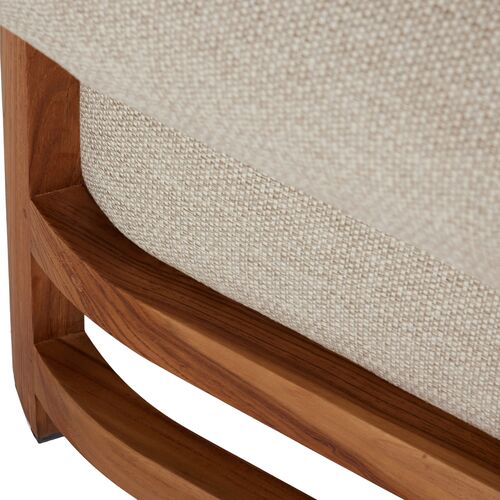 Kirby Outdoor Left-Facing Chaise, Natural Teak/Sand 12 Kirby Outdoor Left-Facing Chaise, Natural Teak/Sand