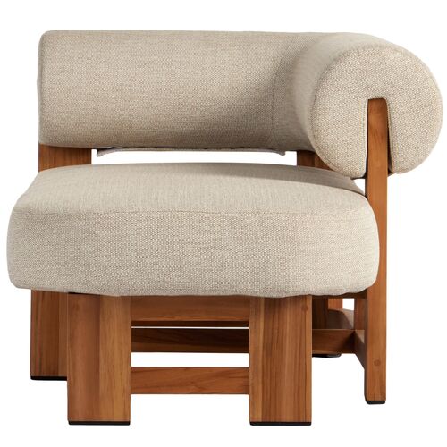 Kirby Outdoor Left-Facing Chaise, Natural Teak/Sand 4 Kirby Outdoor Left-Facing Chaise, Natural Teak/Sand