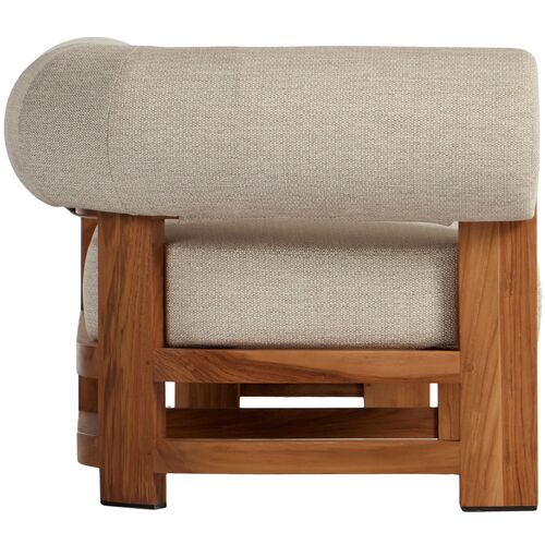Kirby Outdoor Left-Facing Chaise, Natural Teak/Sand 5 Kirby Outdoor Left-Facing Chaise, Natural Teak/Sand