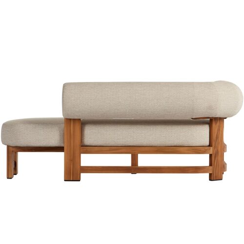 Kirby Outdoor Left-Facing Chaise, Natural Teak/Sand 6 Kirby Outdoor Left-Facing Chaise, Natural Teak/Sand