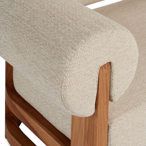 Kirby Outdoor Left-Facing Chaise, Natural Teak/Sand 7 Kirby Outdoor Left-Facing Chaise, Natural Teak/Sand