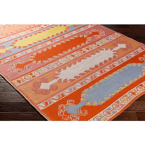 Jess Outdoor Rug, Coral/Multi 2 Jess Outdoor Rug, Coral/Multi