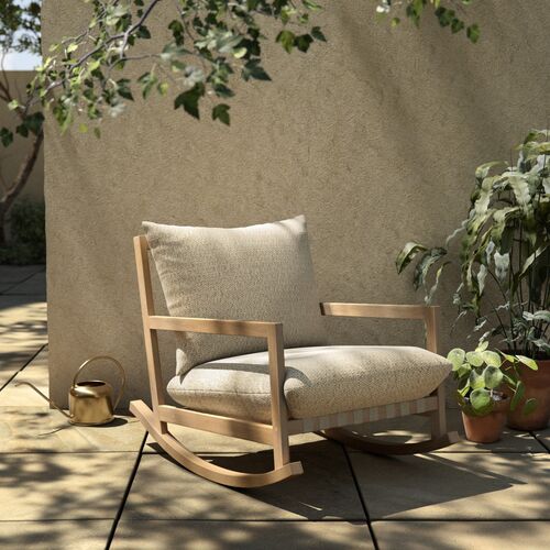 Glenn Outdoor Rocking Chair, Washed Brown/Sand 13 Glenn Outdoor Rocking Chair, Washed Brown/Sand