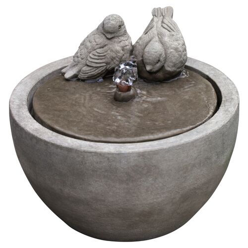 10" Bird Fountain, Gray 1 10" Bird Fountain, Gray