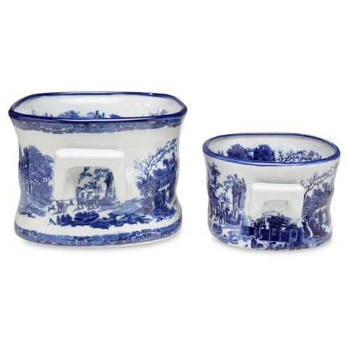 Asst. of 2 Patterned Planters, Blue 3 Asst. of 2 Patterned Planters, Blue