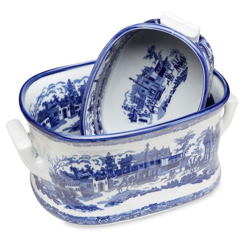 Asst. of 2 Patterned Planters, Blue 4 Asst. of 2 Patterned Planters, Blue