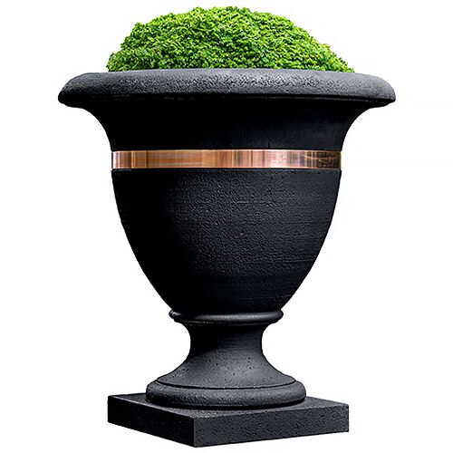 26" Classic Copper Banded Urn, Nero Nuovo 1 26" Classic Copper Banded Urn, Nero Nuovo